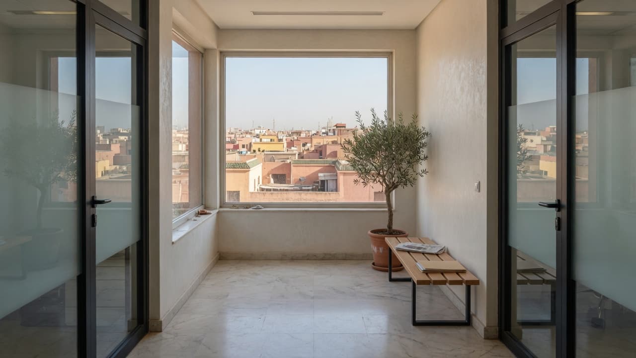 Étage de bureaux contemporain, Bureau 62, Malizia Business Center, Marrakech.